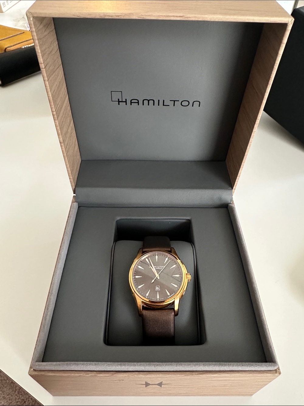 Hamilton women's Gold-Tone Watch jazzmaster viewmatic automatic